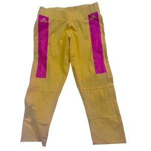 ADIDAS STELLA MCCARTNEY - Yellow Crop Leggings, Size: Small.